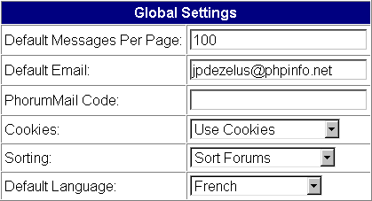 Options globales